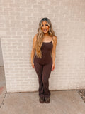 brown athletic jumpsuit