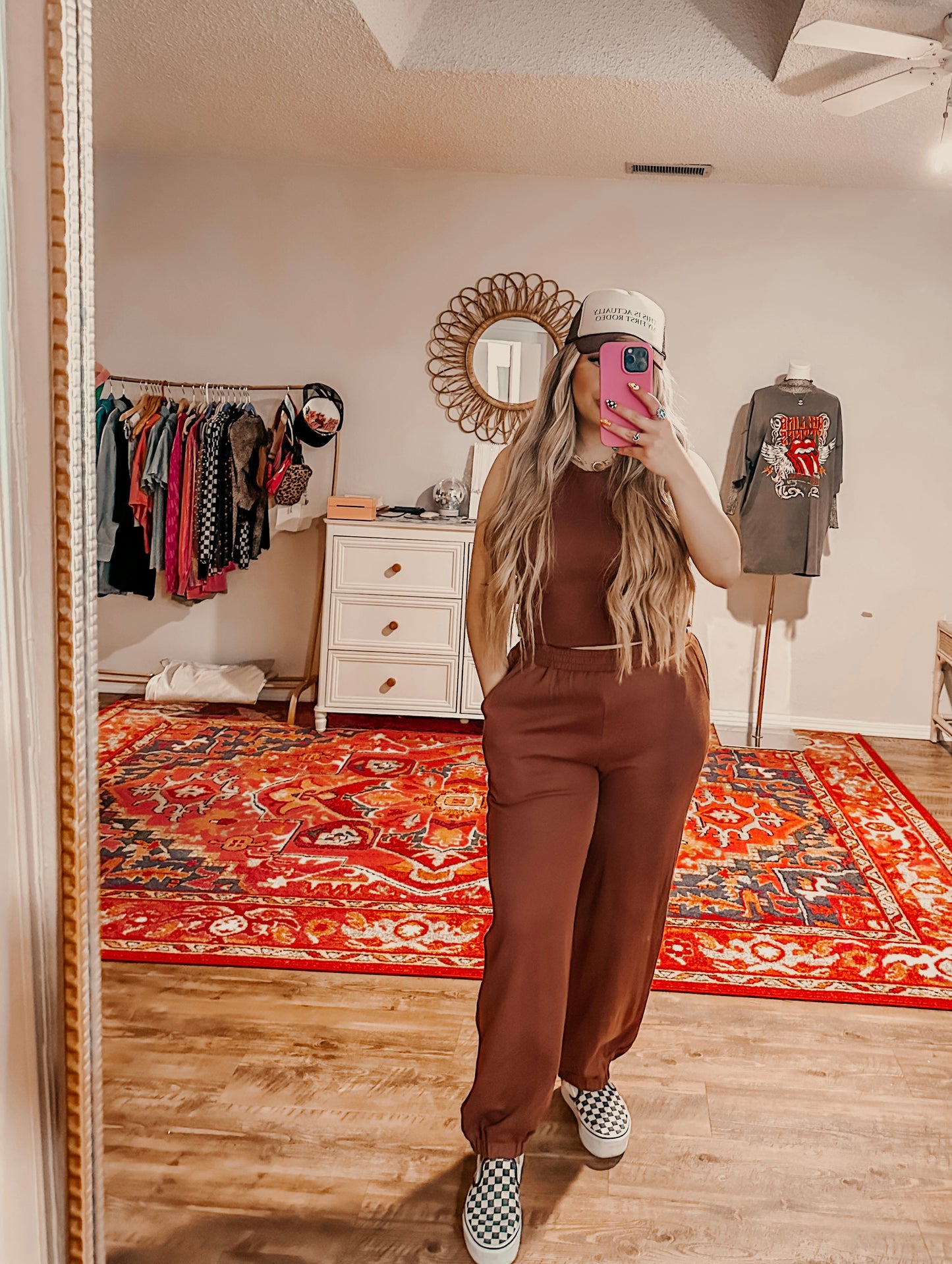 alexus jogger set brown