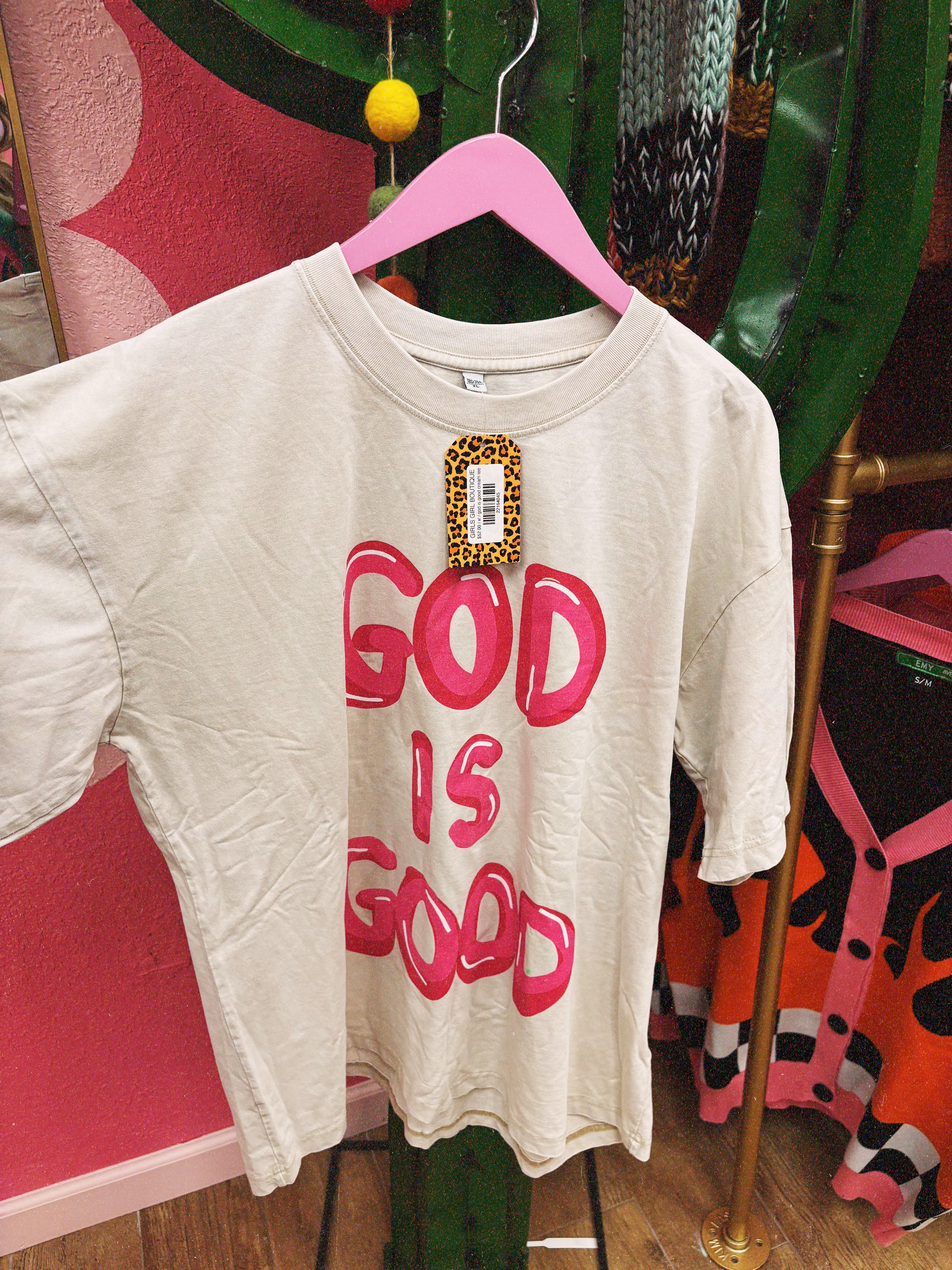 god is good cream tee