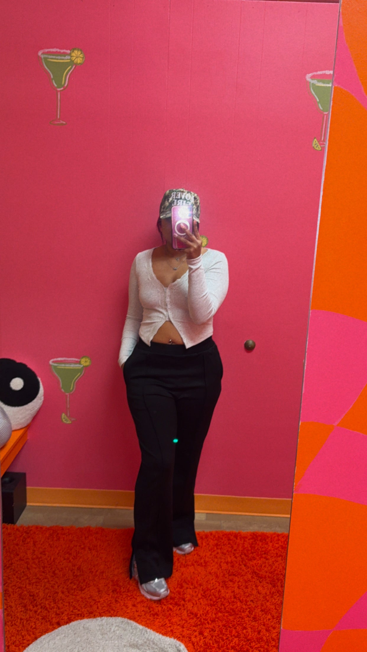 black slit pant