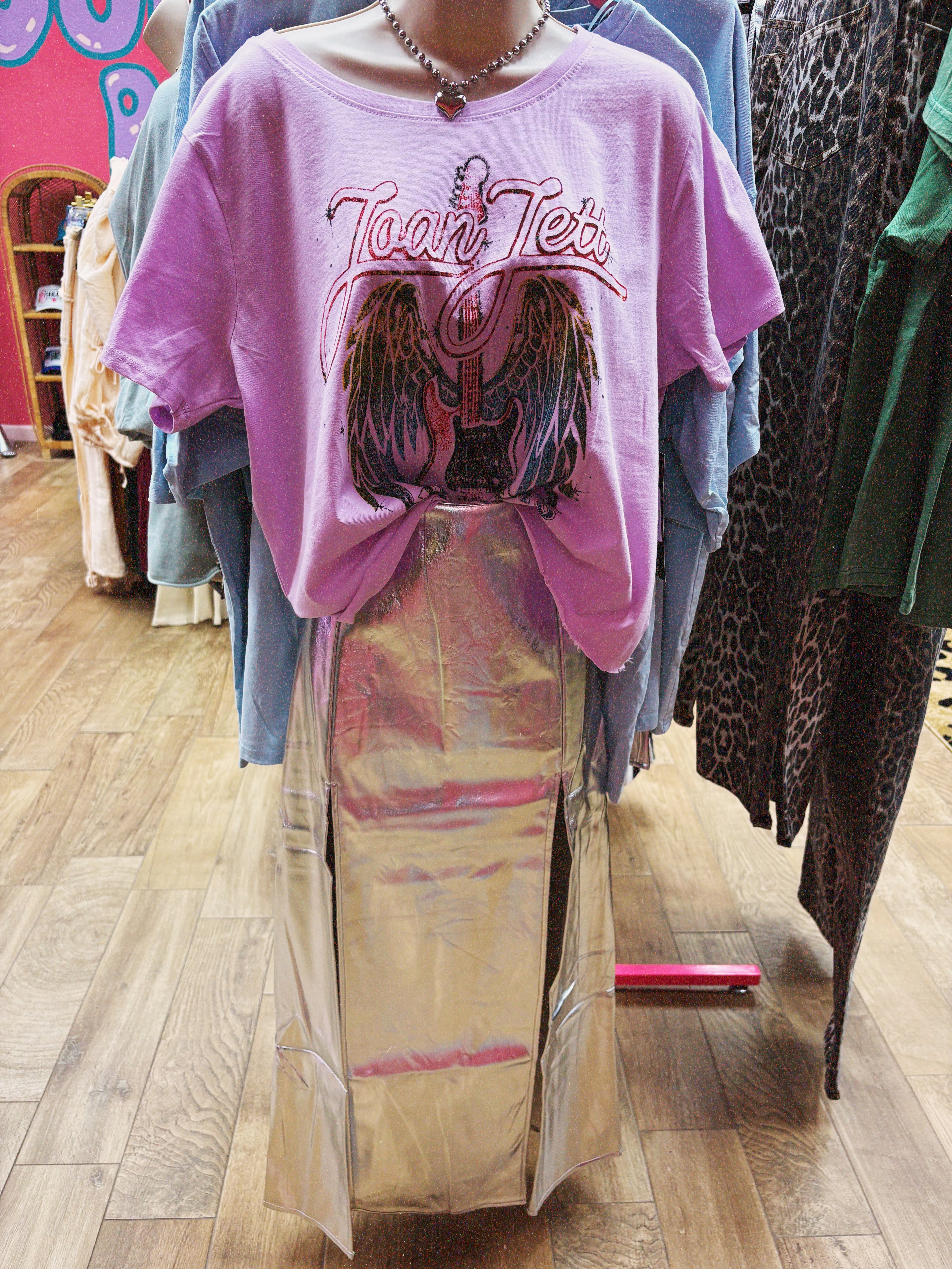 joan jett wings band crop tee