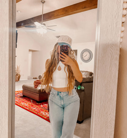 MAMA denim beige trucker