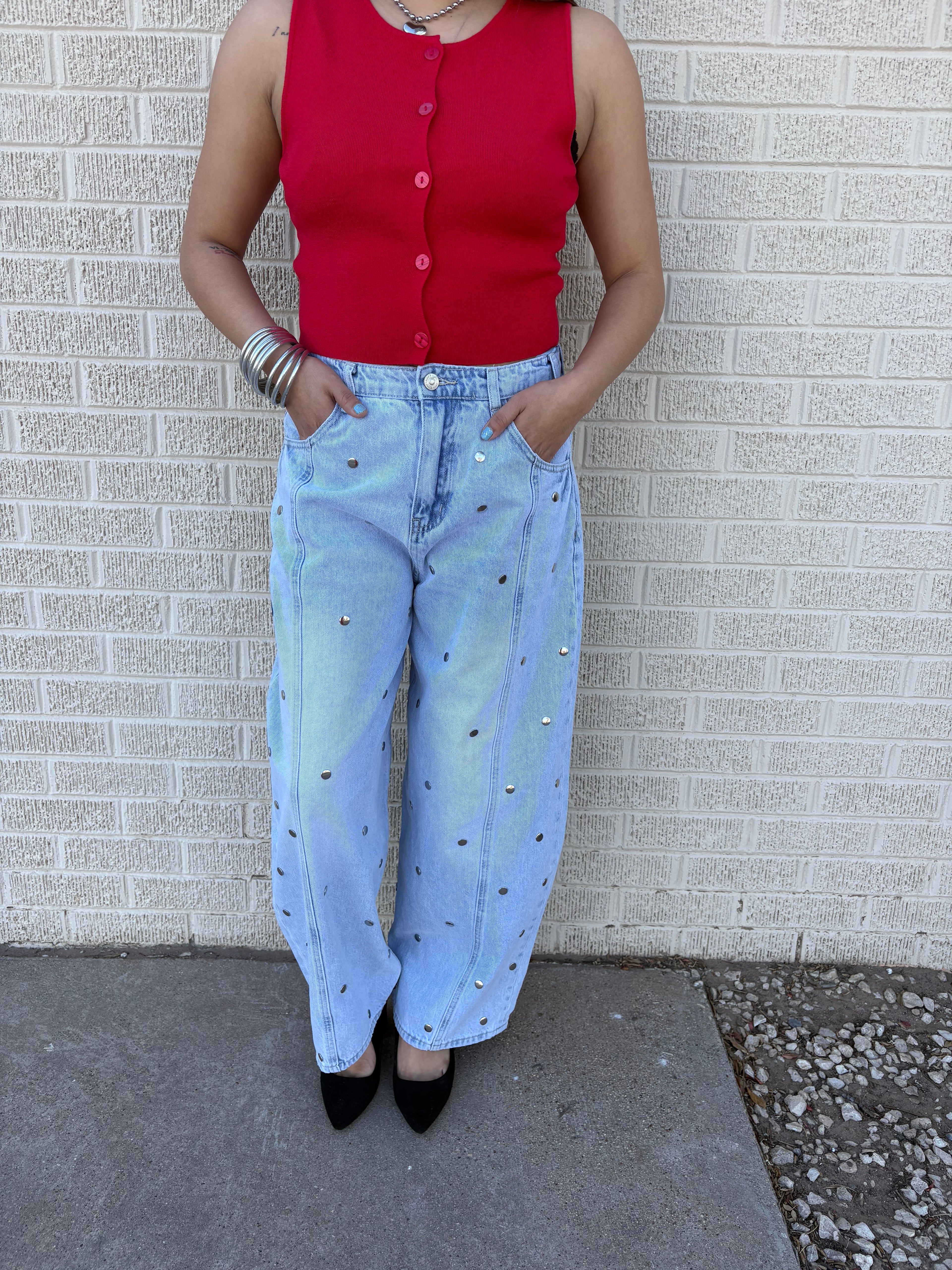 stud barrel pants