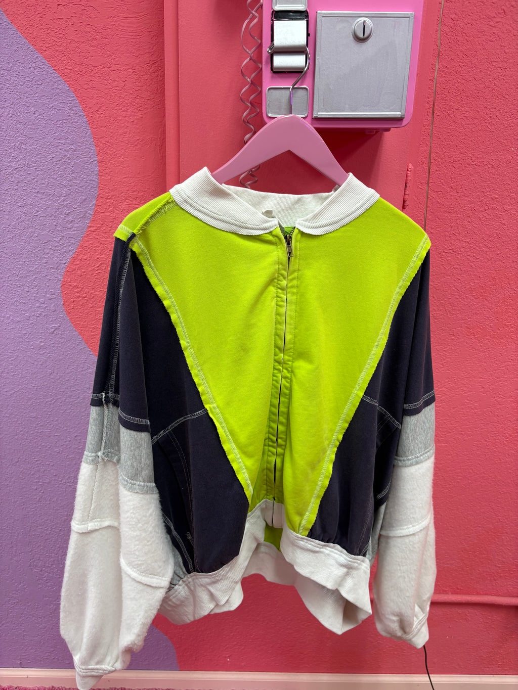 go cheer lime colorblock jacket