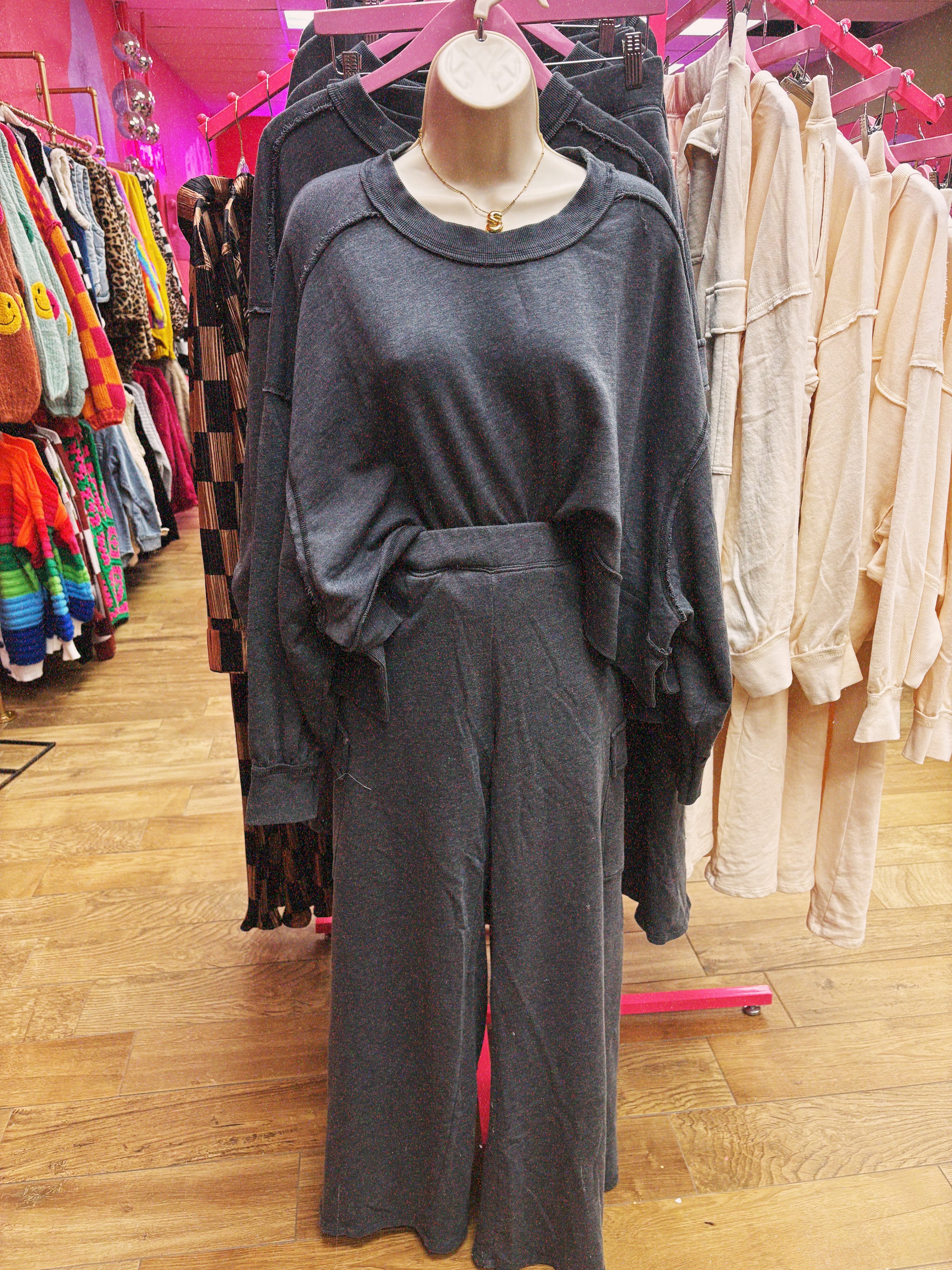 cozy girl set charcoal