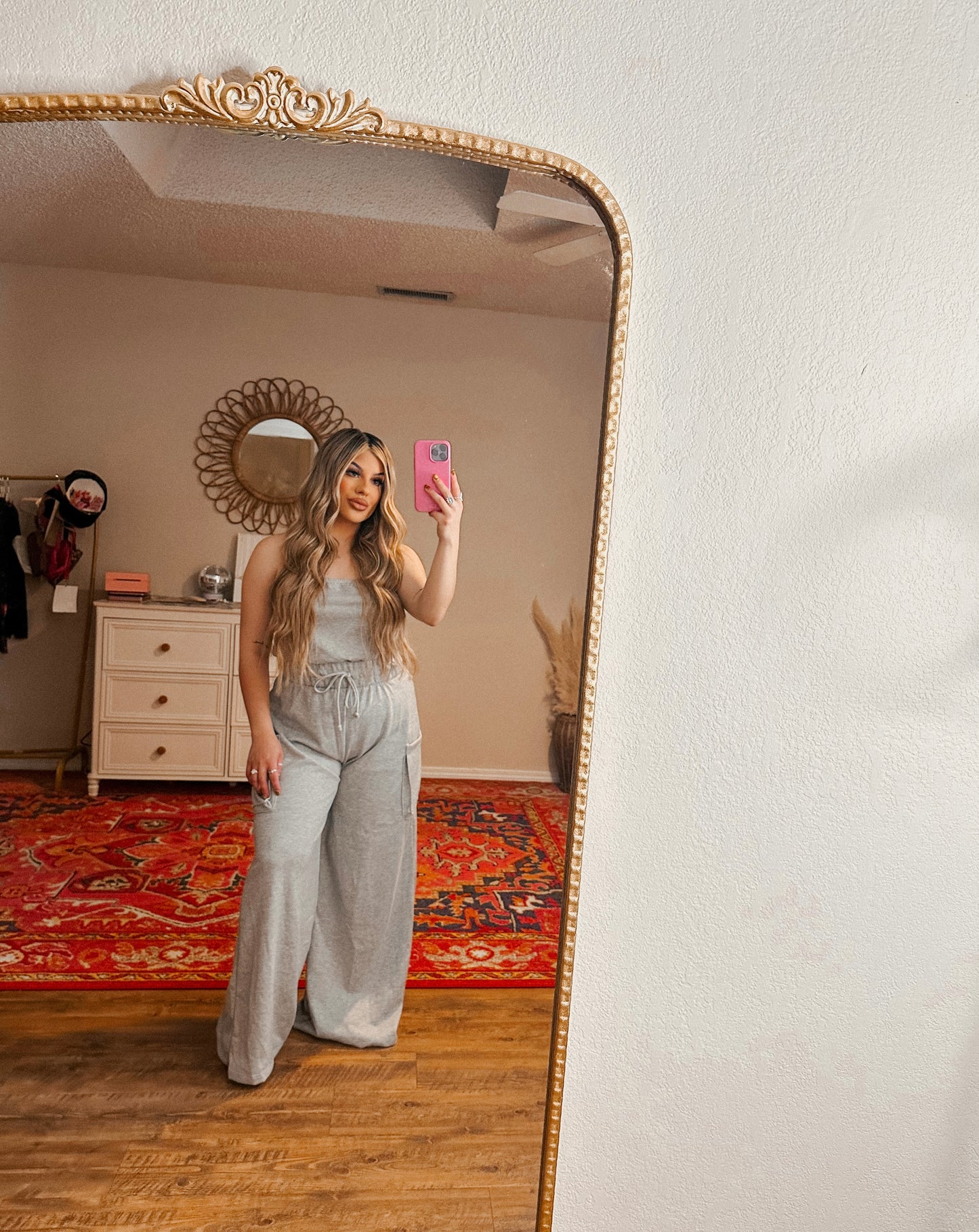 let’s be comfy jumpsuit heather grey