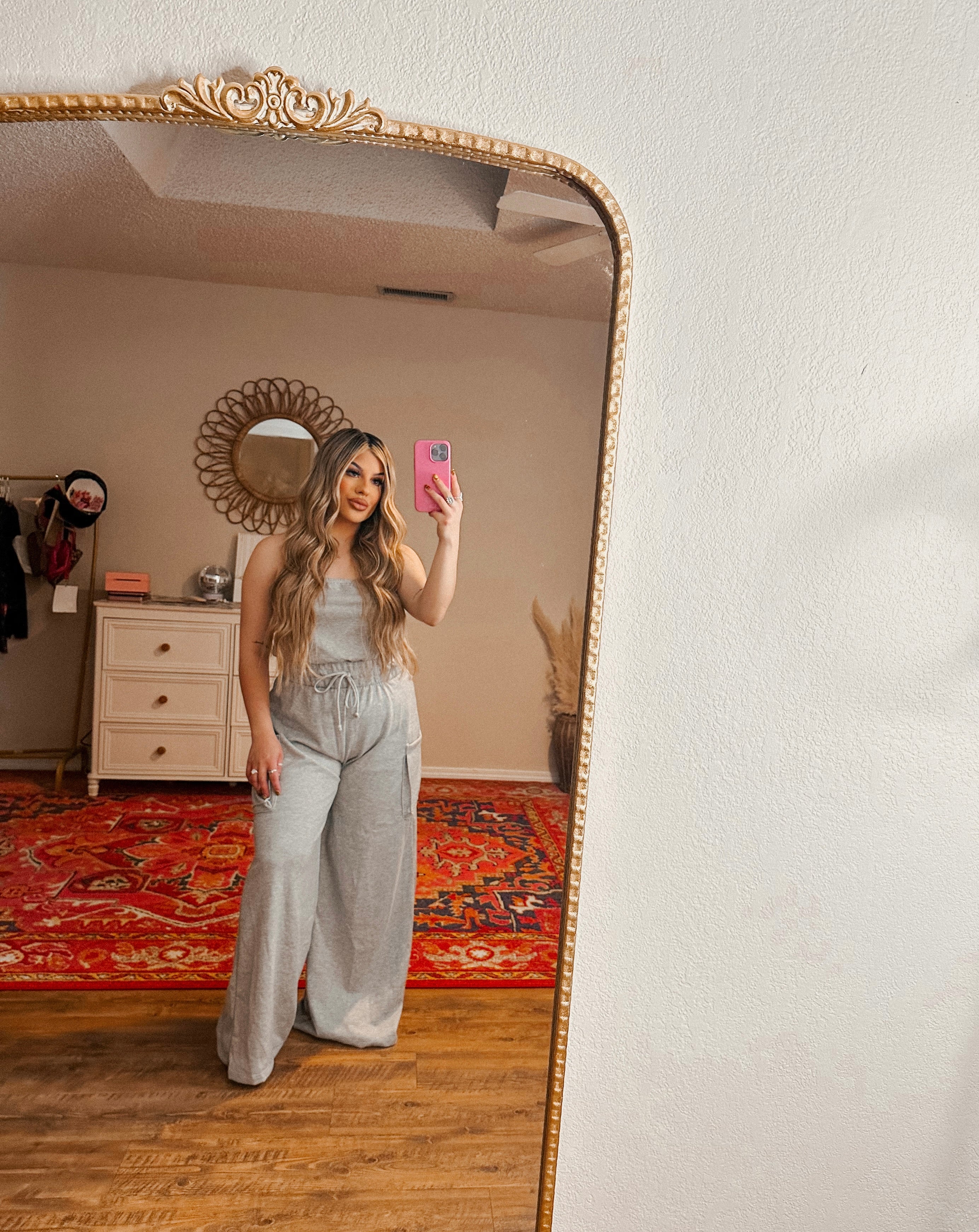 let’s be comfy jumpsuit heather grey