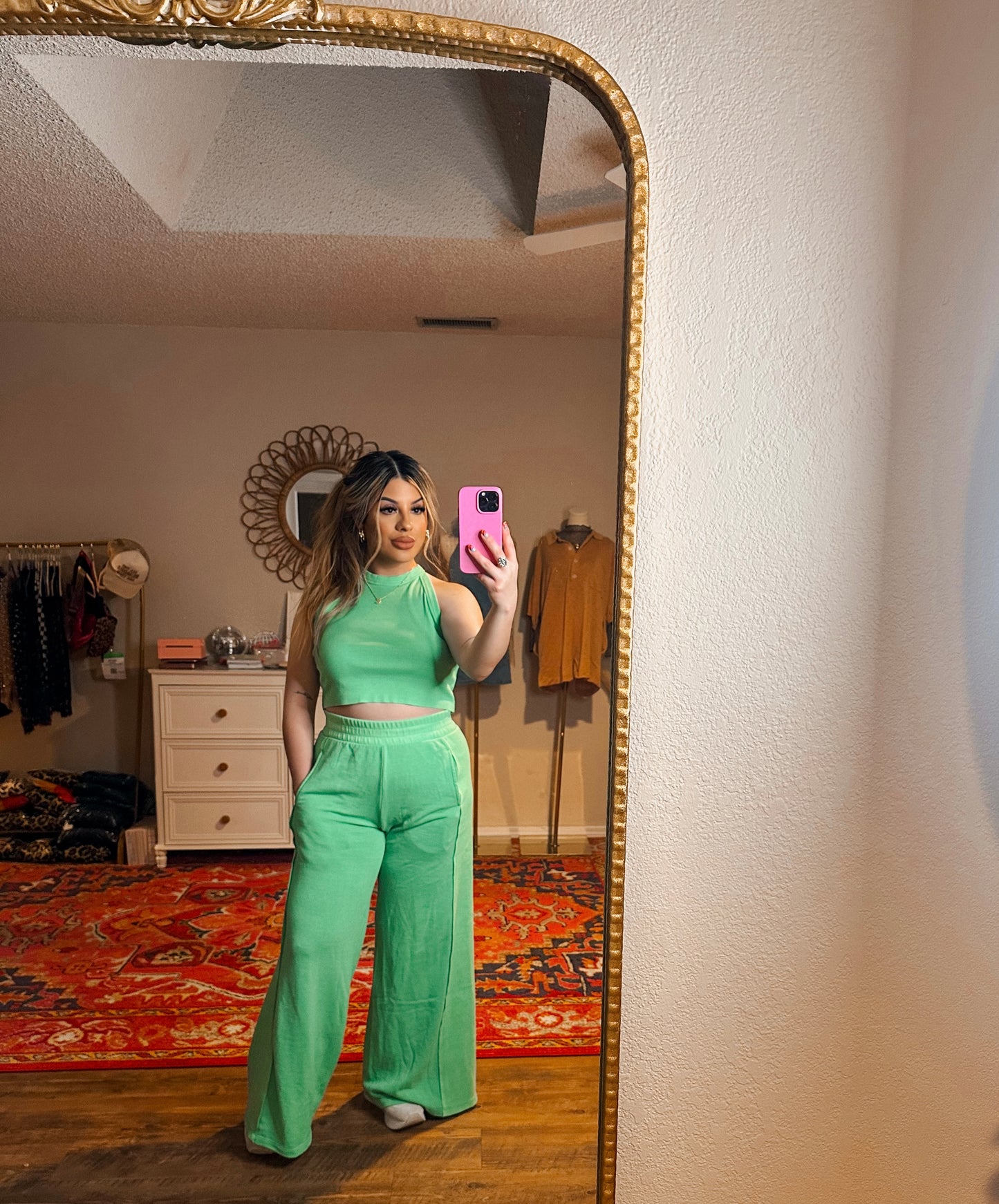 lazy girl set lime green