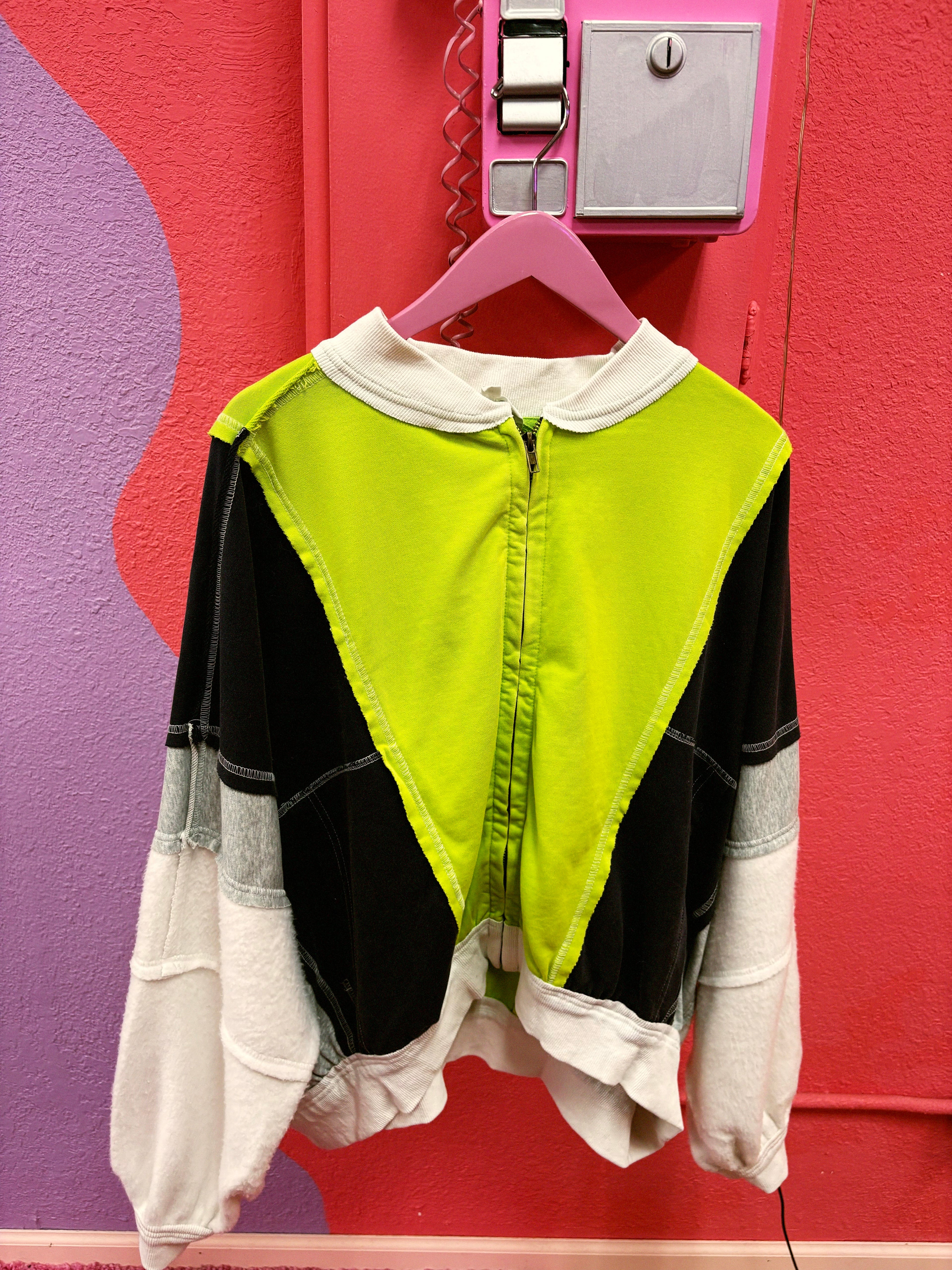 go cheer lime colorblock jacket