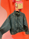 dark denim bomber jacket