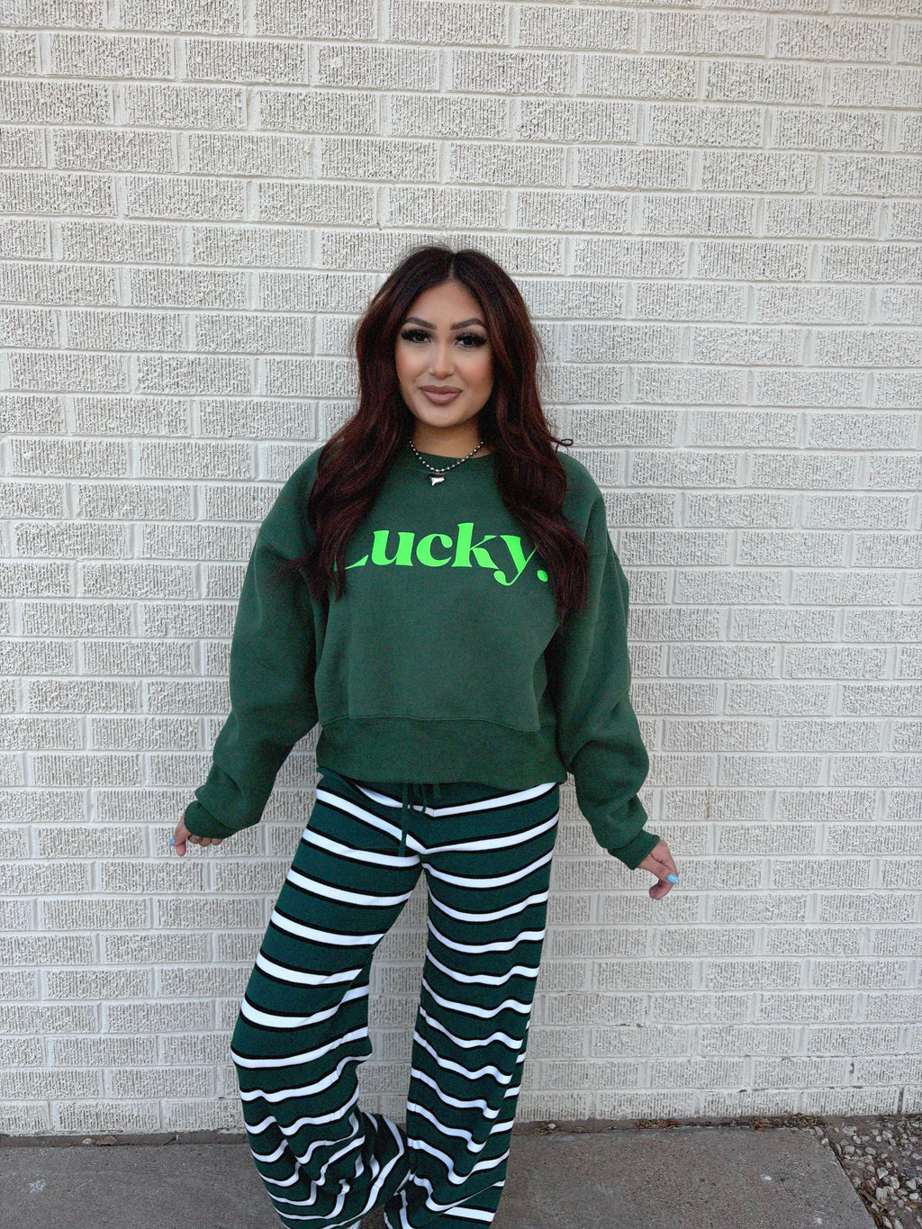 lucky puff crop sweatshirt