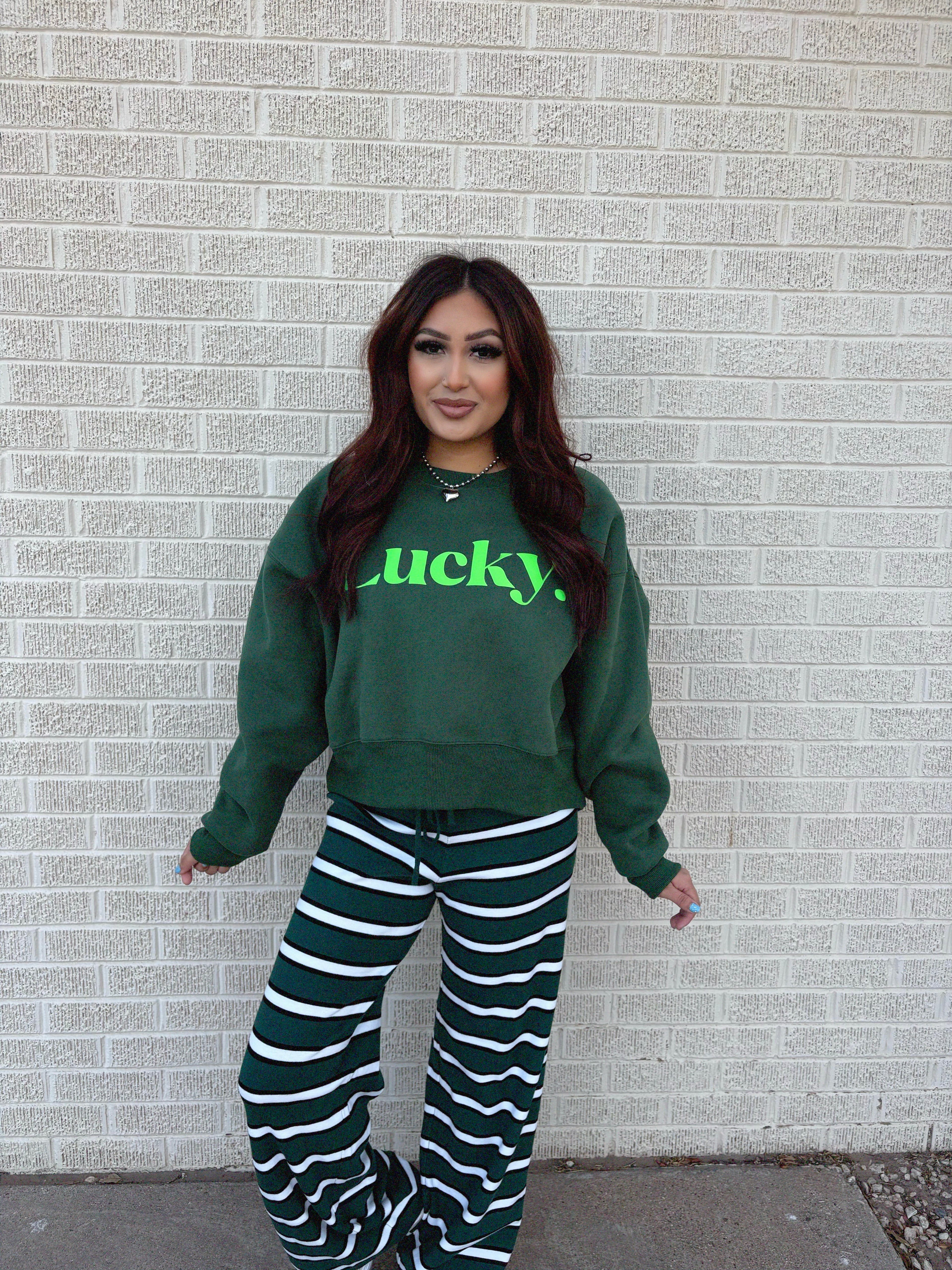 lucky puff crop sweatshirt