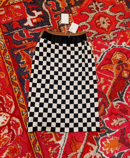 black checkmate skirt