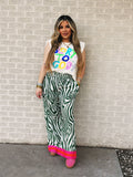 stand out zebra wide leg pant