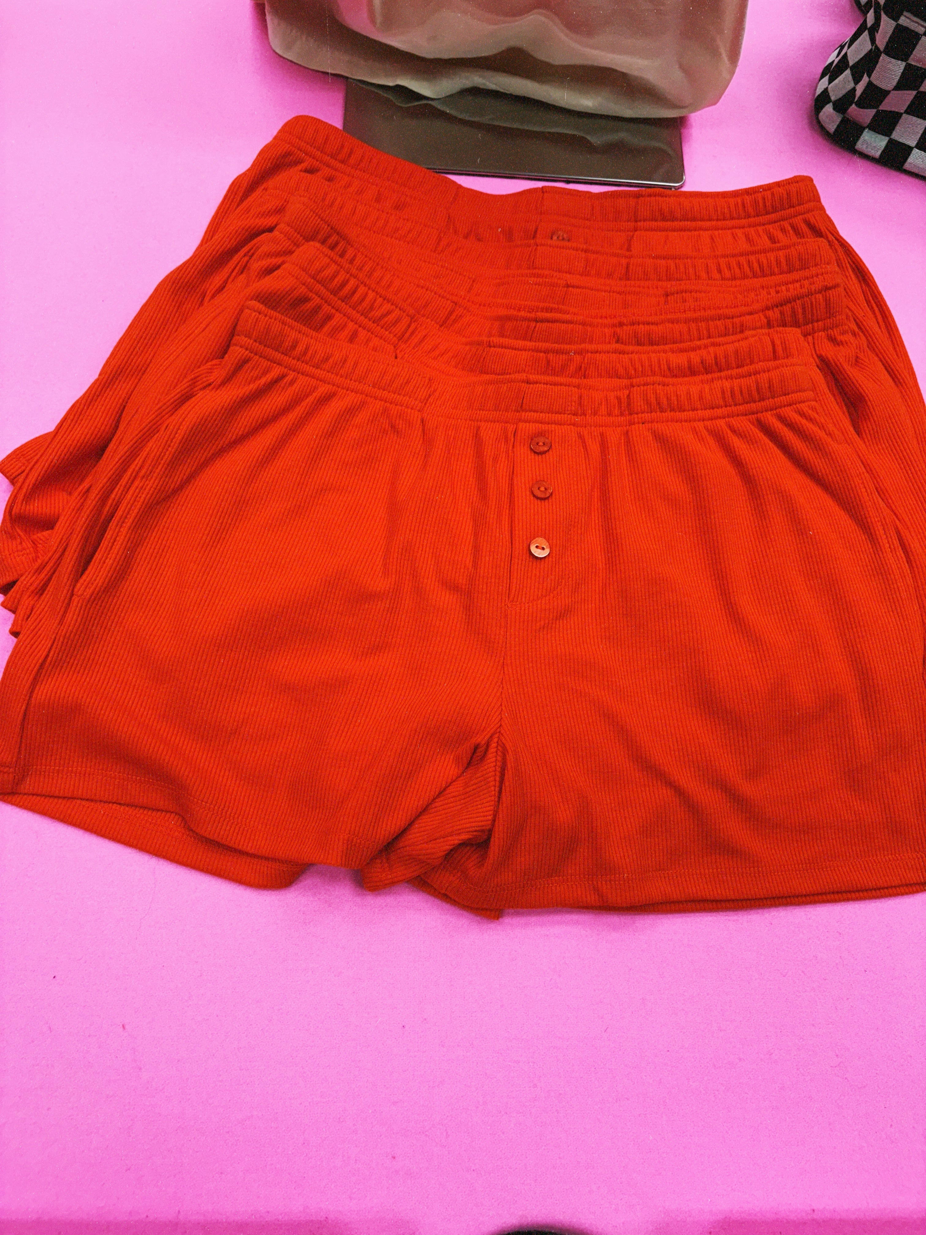 ribbed boxer shorts orange