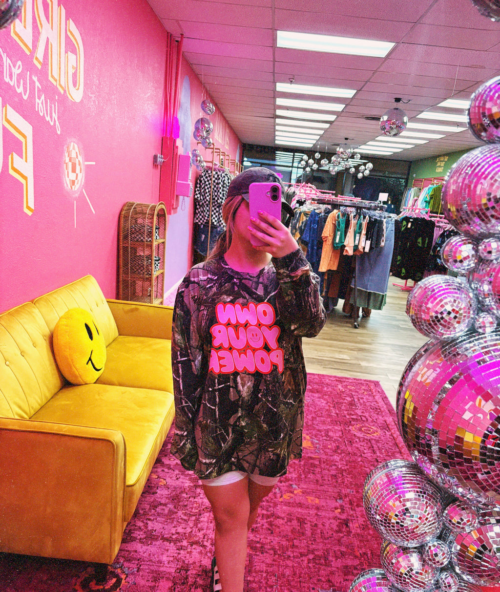 own your power camo long sleeve