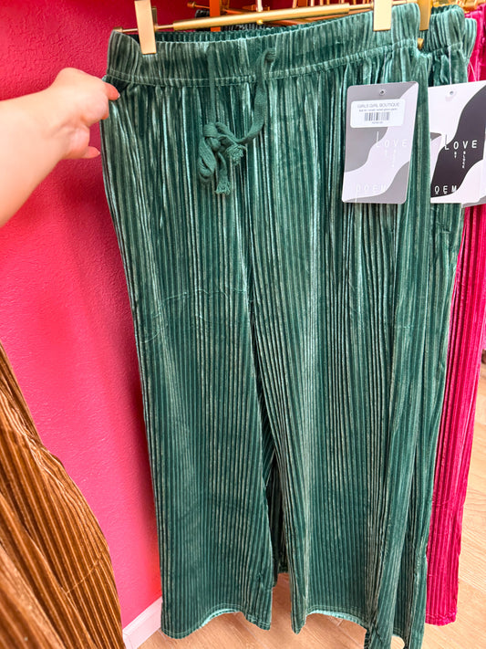 velvet green pants