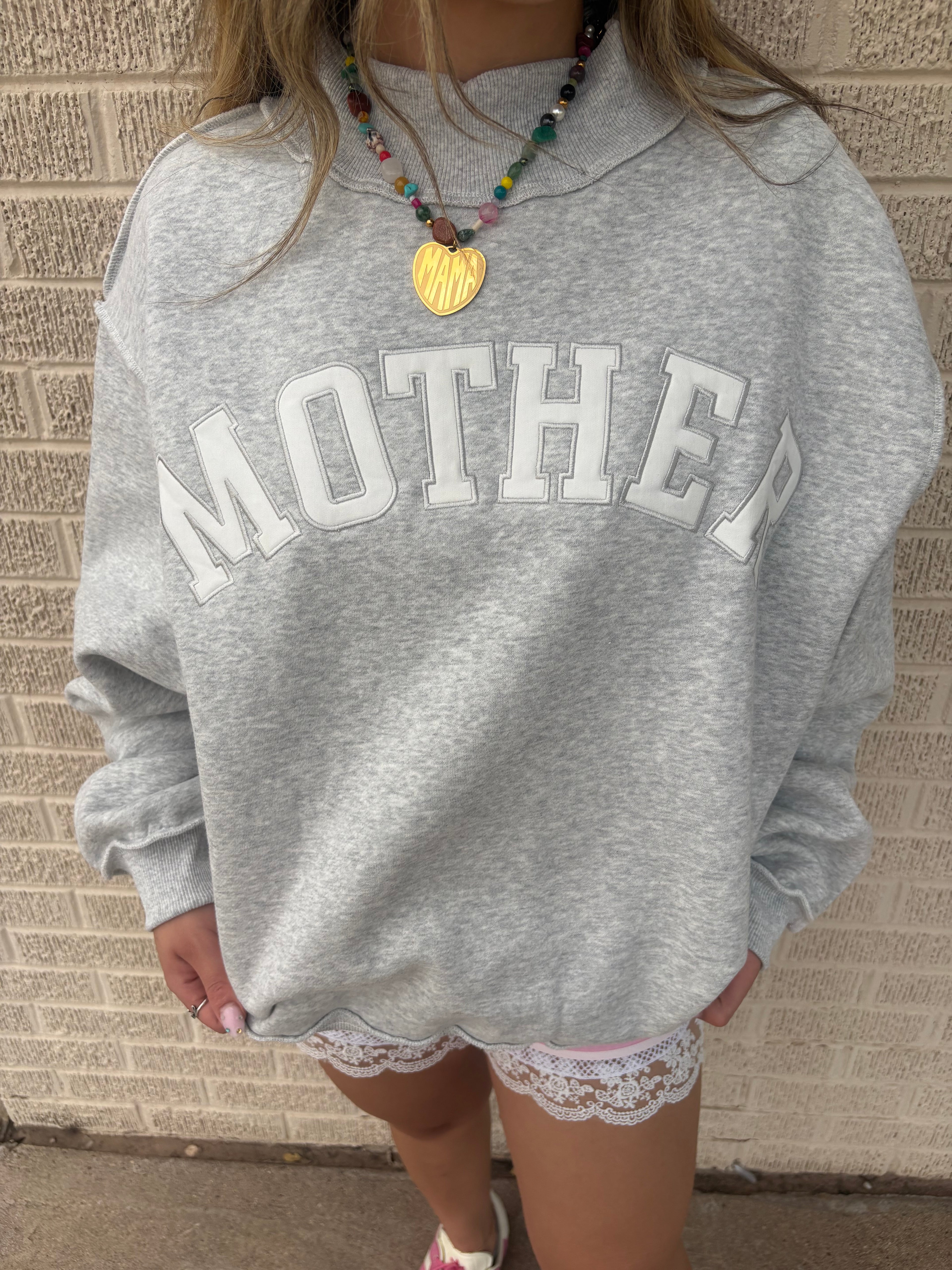 grey mother mockneck