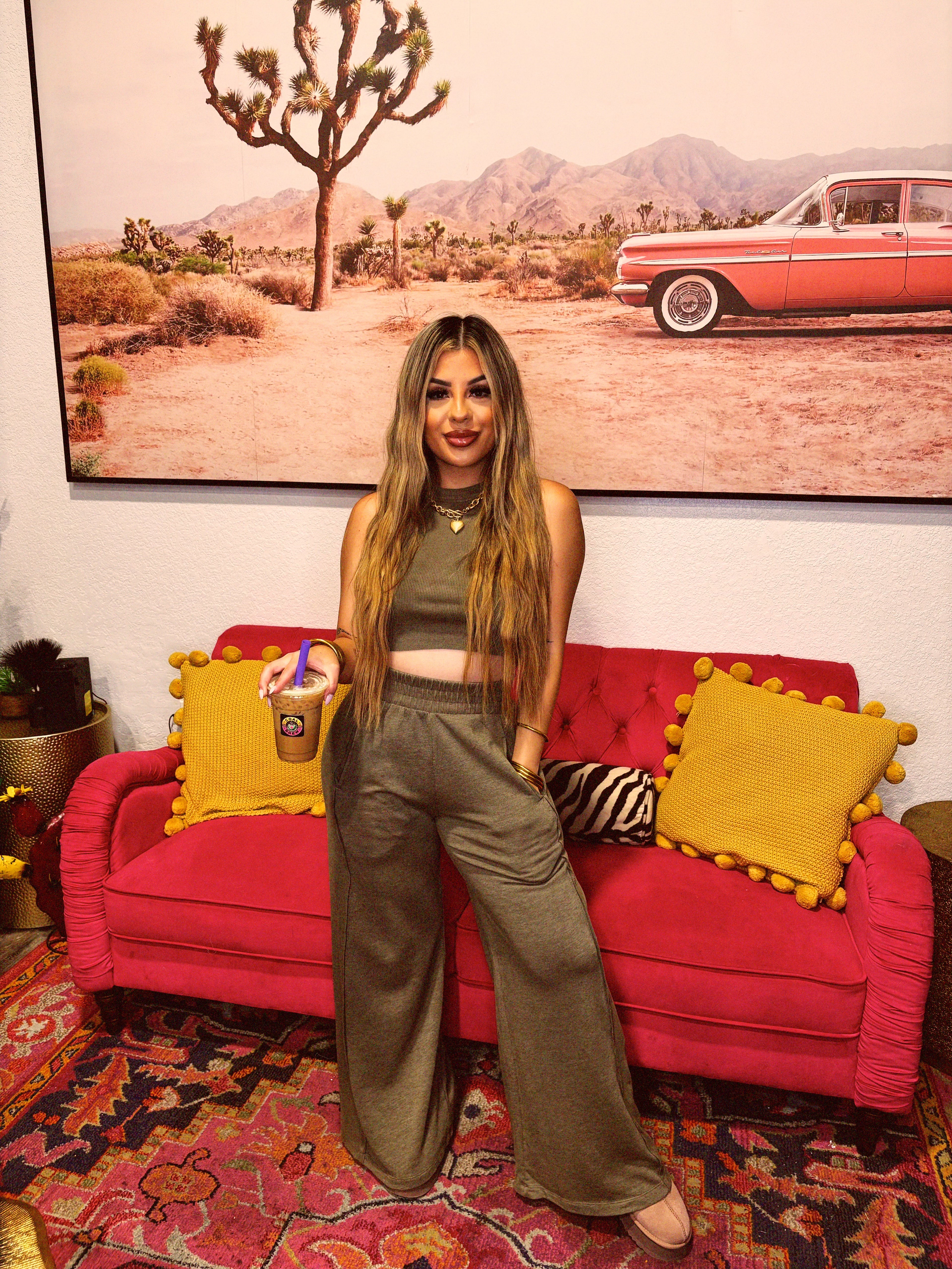 lazy girl set olive