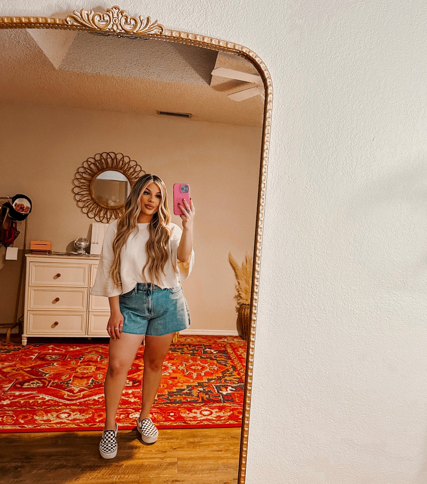 oversized white crop tee