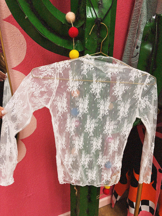 white mesh shirt