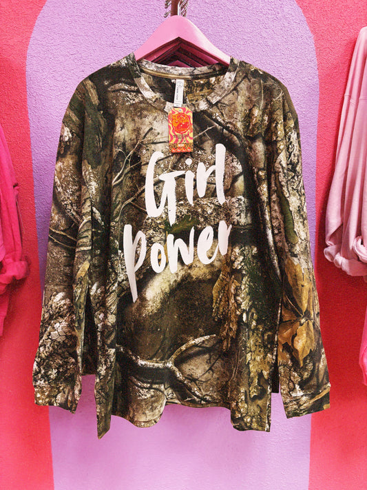 camo girl power long sleeve