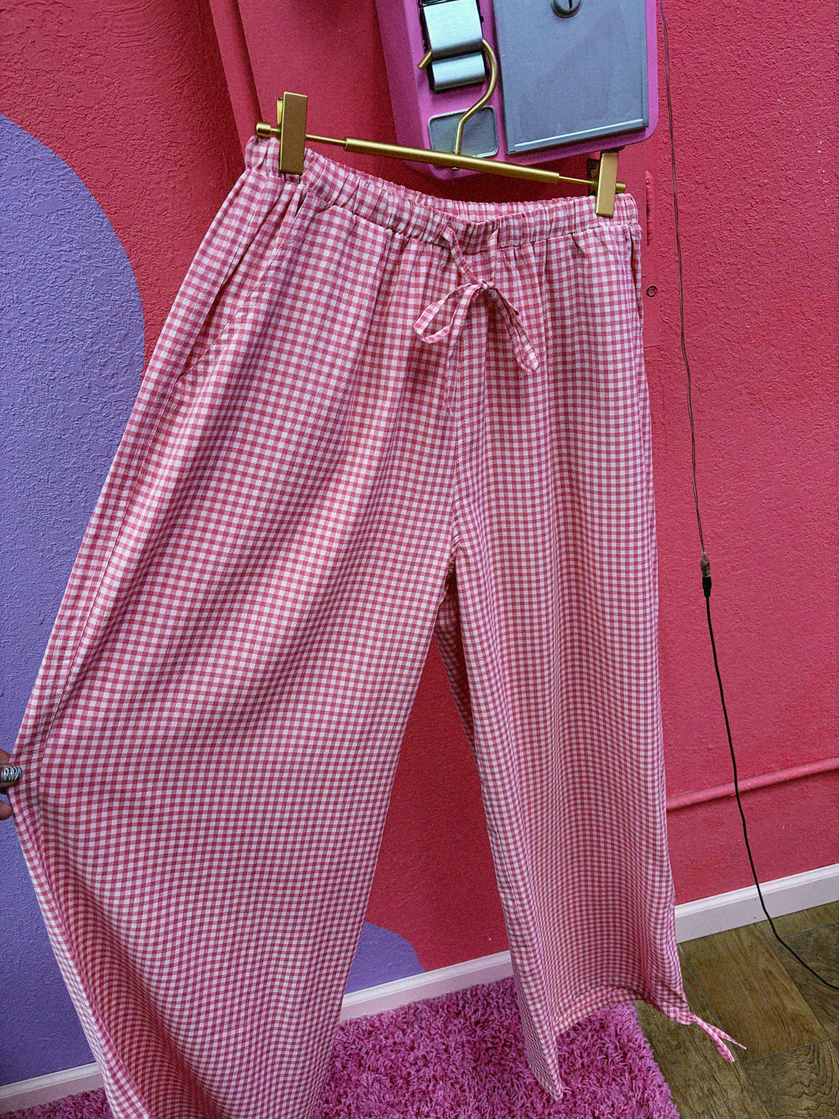 Pink Gingham Pants
